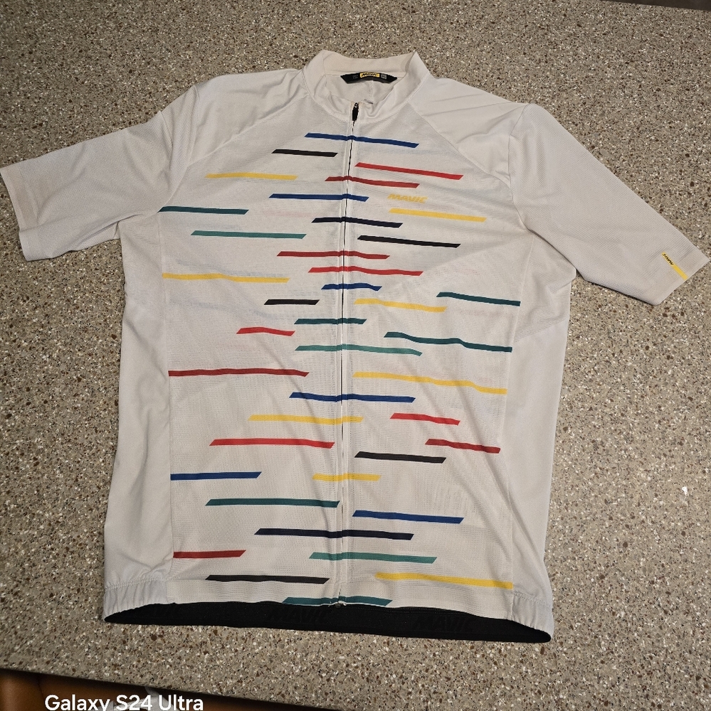 Mens XL Mavic White/Colourful  Cycling Jersey